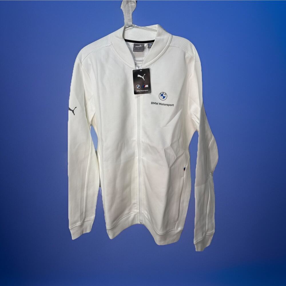 BMW NEW WHITE MOTOR SPORT JACKET WITH BMW AG LOGO NWT MSRP $100